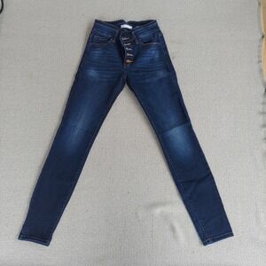 KanCan Jeans Womens 26 Blue Signature High Rise Skinny Button Fly VBK1767S